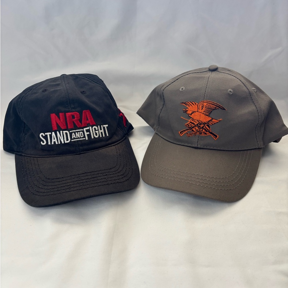 Lot Of 2 NRA Hats National Rifle Association Adjustable Strap Backs